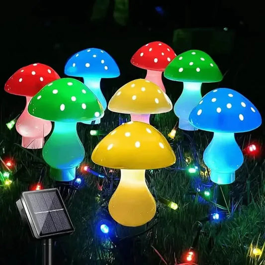 Multi-Color Changing LED Solar Mushroom Light Otarealm