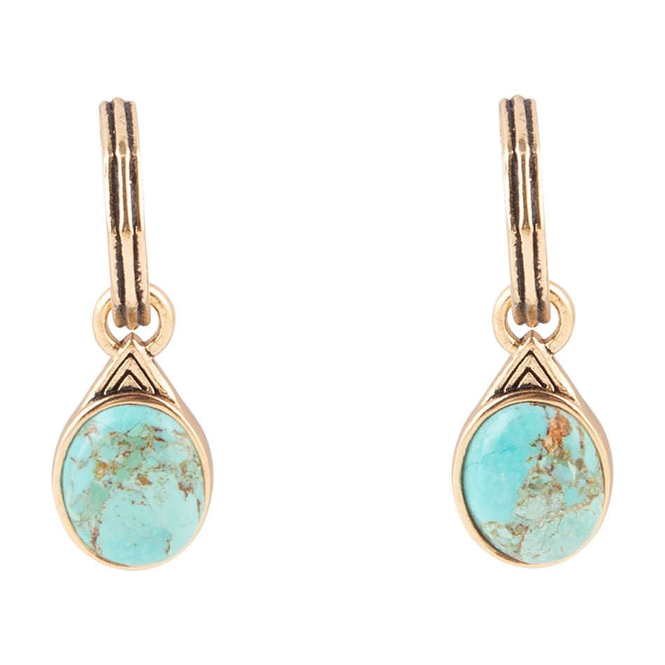 Nova Half-Hoop Blue Turquoise and Golden Earrings Otarealm