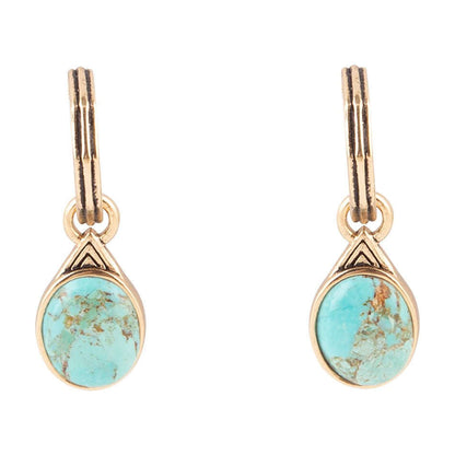 Nova Half-Hoop Blue Turquoise and Golden Earrings Otarealm