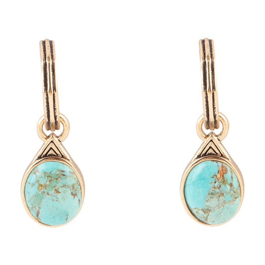 Nova Half-Hoop Blue Turquoise and Golden Earrings Otarealm