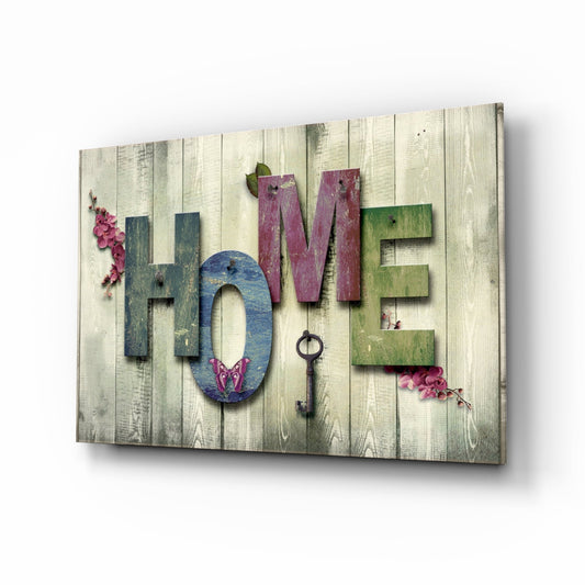 Rustic Home Letters Wood Panel Glass Wall Art