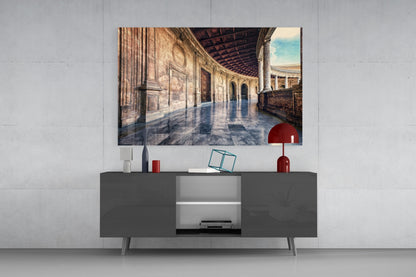 Baroque Building Glass Wall Art