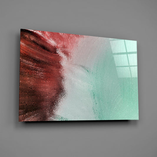 Rust Red And Mint Fade Glass Wall Art