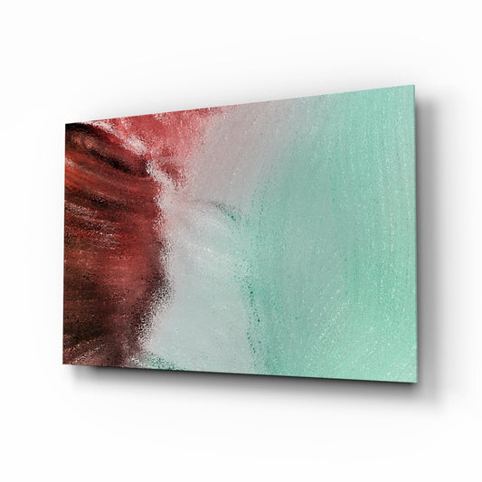 Rust Red And Mint Fade Glass Wall Art