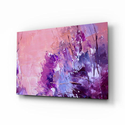 Purple Lavender Wildflower Glass Wall Art