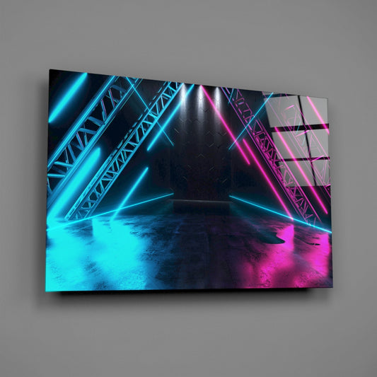 Neon Truss Stage Lights Glass Wall Art