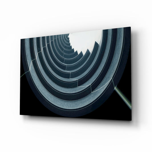 Curved Concrete Arcs Spiral Ceiling Glass Wall Art