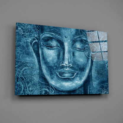 Mystical Blue Sculpture Glass Wall Art
