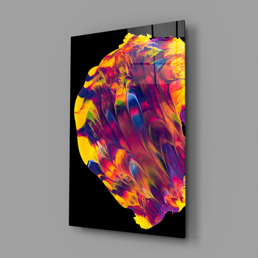 Rainbow Marbled Paint Glass Wall Art