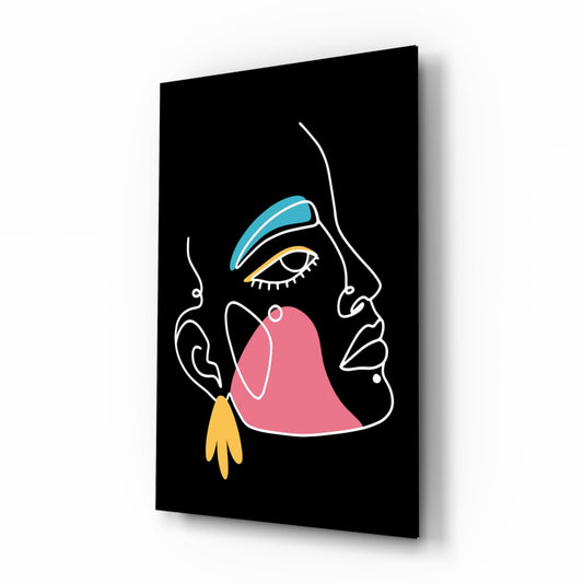 Blue Brow Side Profile Glass Wall Art