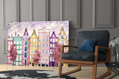 Fairy Tale City Glass Wall Art