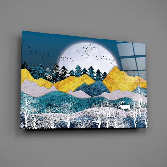 Illustration Landscape Glass Wall Art