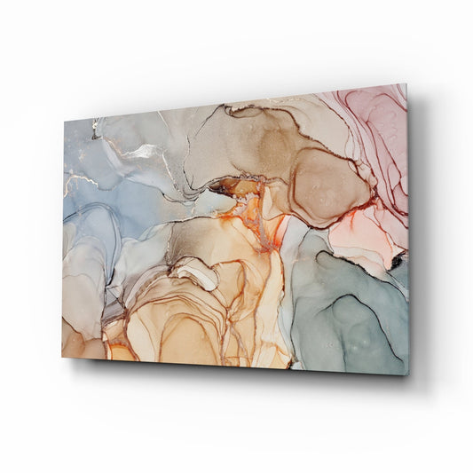 Soft Marble Pattern Glass Wall Art