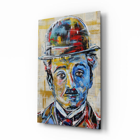 Bowler Hat Comedian Glass Wall Art