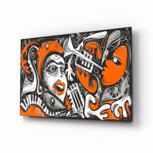Cubist Abstract Portrait Glass Wall Art
