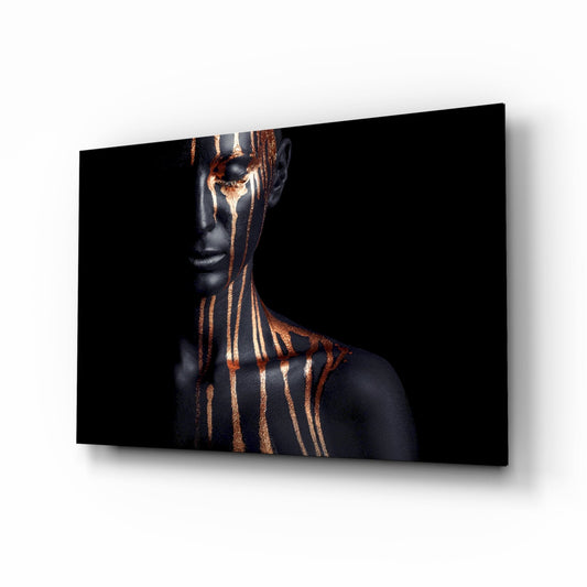 Bronze Drip Bare Shoulder Glass Wall Art