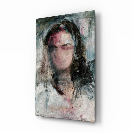 Ghostly Muted Portrait Glass Wall Art