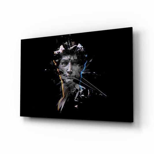 Shattered Face Black Glass Wall Art
