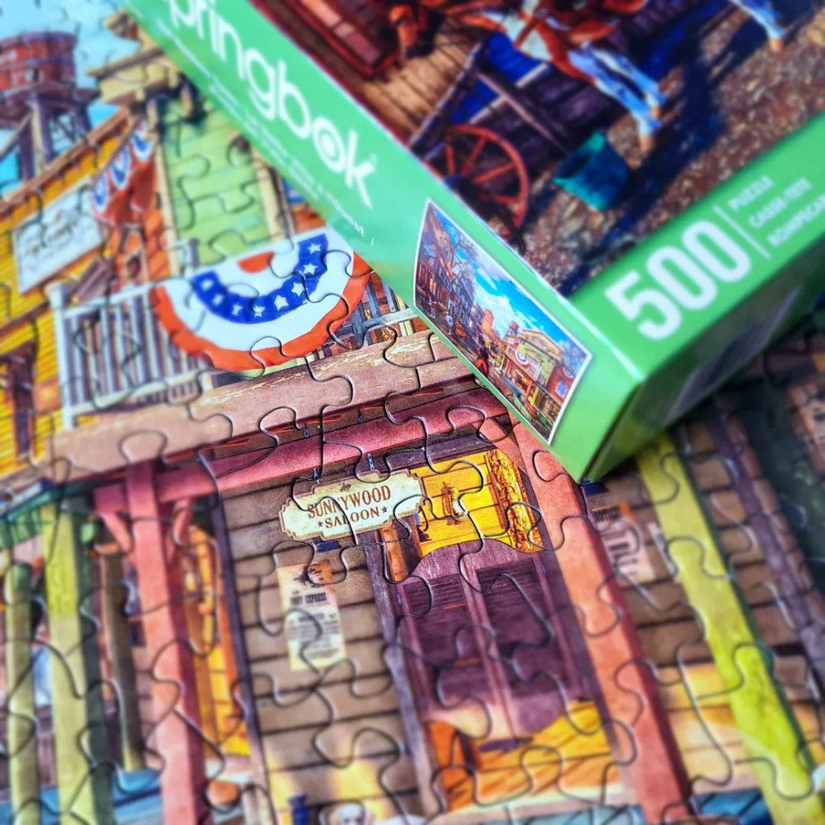 Old Western Town 500 Piece Jigsaw Puzzle by Springbok Puzzles