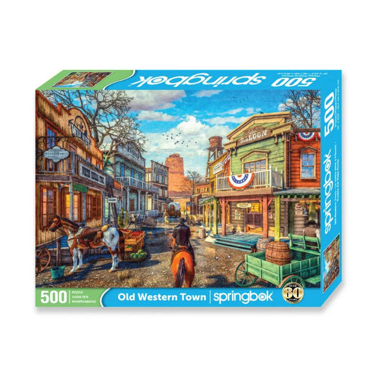 Old Western Town 500 Piece Jigsaw Puzzle by Springbok Puzzles