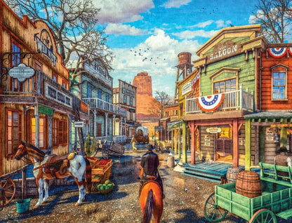 Old Western Town 500 Piece Jigsaw Puzzle by Springbok Puzzles