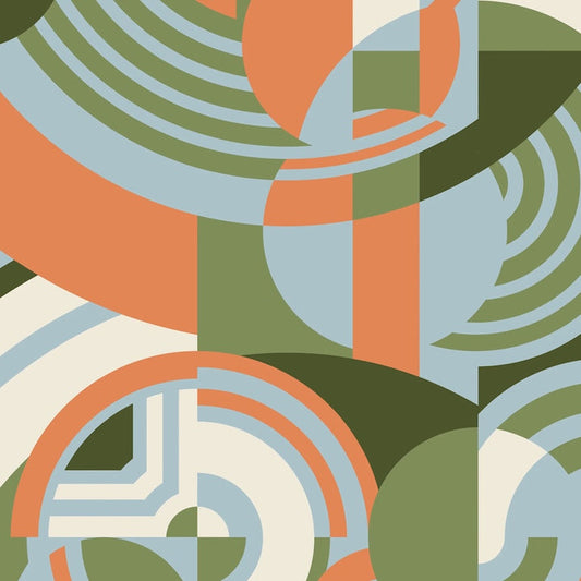 Orange and Green American Bold Hoffman Cotton 44/45 Fabric Per Yard