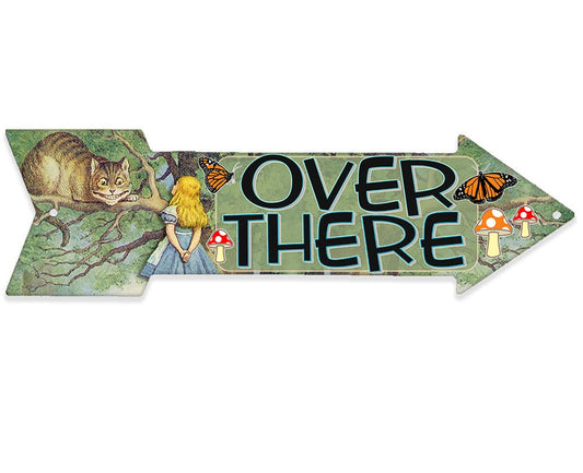 Over There - Directional Arrow - Metal Sign