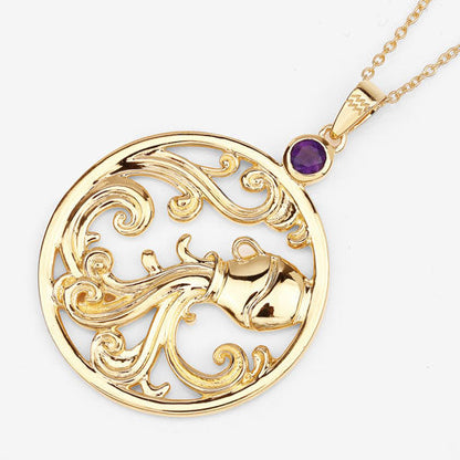 0.24 Carat Genuine Amethyst .925 Sterling Silver Pendant