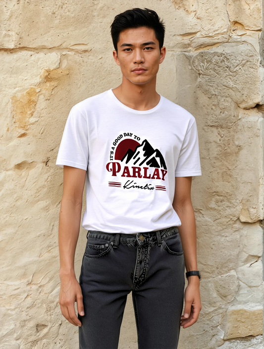 "IT'S A GOOD DAY TO PARLAY" on our 4 Corners Crew neck (White)