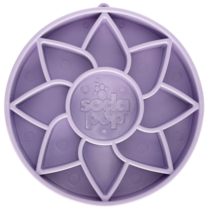 Sunflower Softie eTray Slow Feeder Dog Bowl | Soft Shallow Lick Mat | Yellow & Purple | USA Made