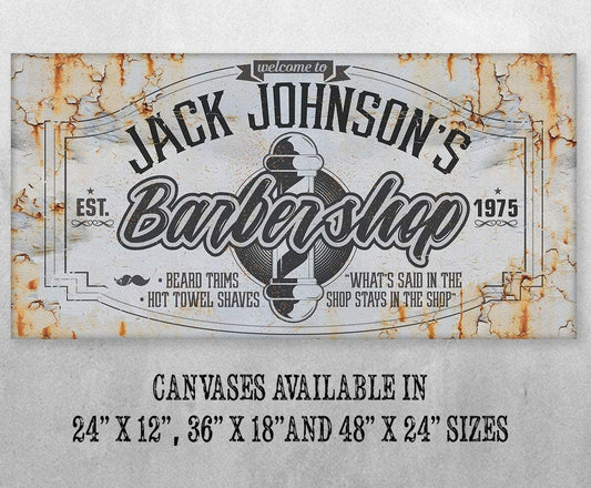 Personalized - Barber Shop - Canvas