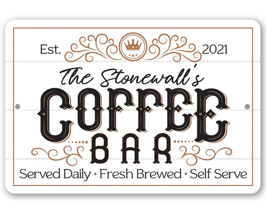 Personalized - Coffee Bar - Metal Sign