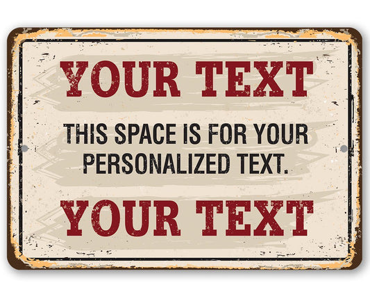 Personalized - Custom Text - Metal Sign