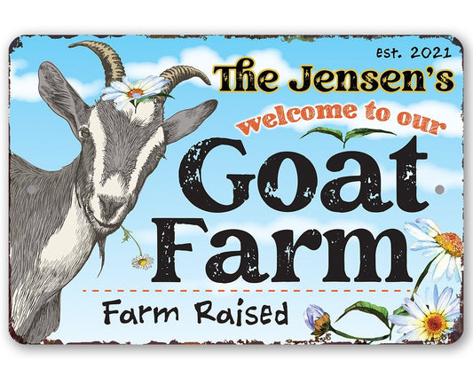 Personalized - Goat Farm - Metal Sign