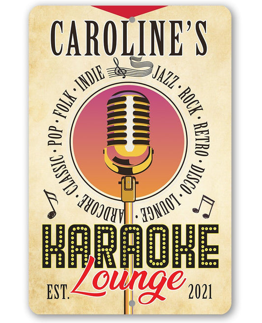 Personalized - Karaoke Lounge - Metal Sign