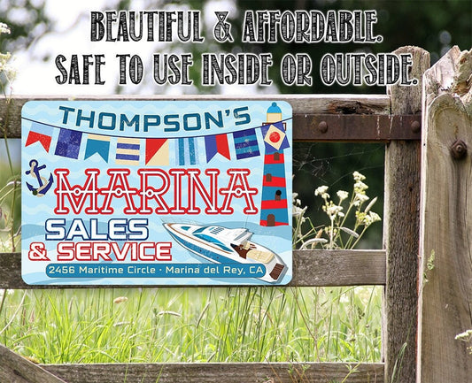 Personalized - Marina Sales and Service - Metal Sign