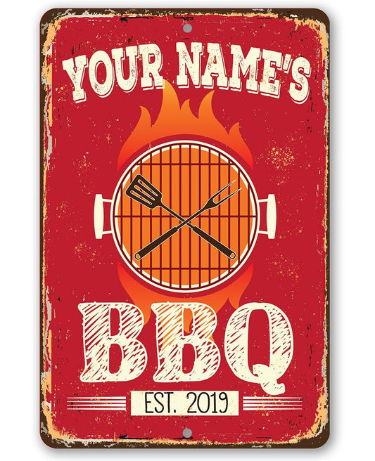 Personalized - BBQ -  Metal Sign
