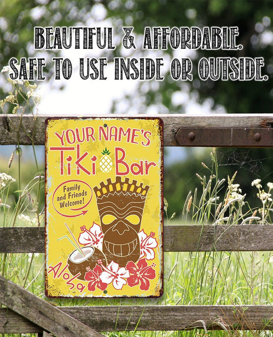Personalized - Tiki Bar - Metal Sign