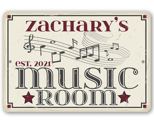 Personalized - Music Room - Metal Sign