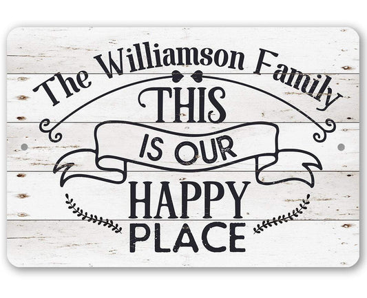 Personalized - Our Happy Place - Metal Sign