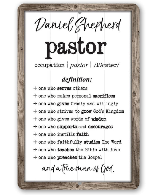 Personalized - Pastor - Metal Sign