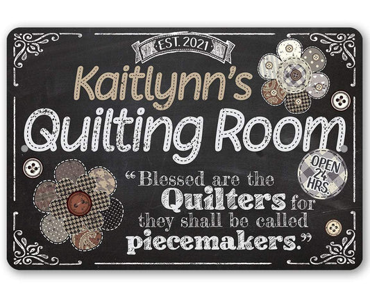 Personalized - Quilting Room - Metal Sign