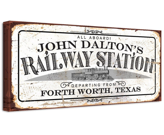 Personalized - Railway Station - Canvas