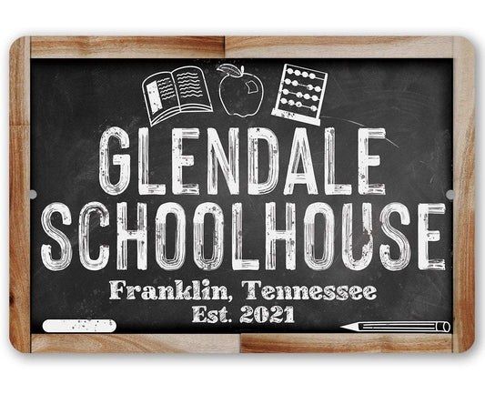 Personalized - Schoolhouse - Metal Sign