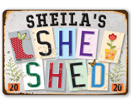 Personalized - She Shed - Metal Sign