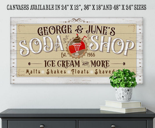 Personalized - Soda Shop - Canvas