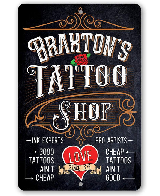 Personalized - Tattoo Shop - Metal Sign