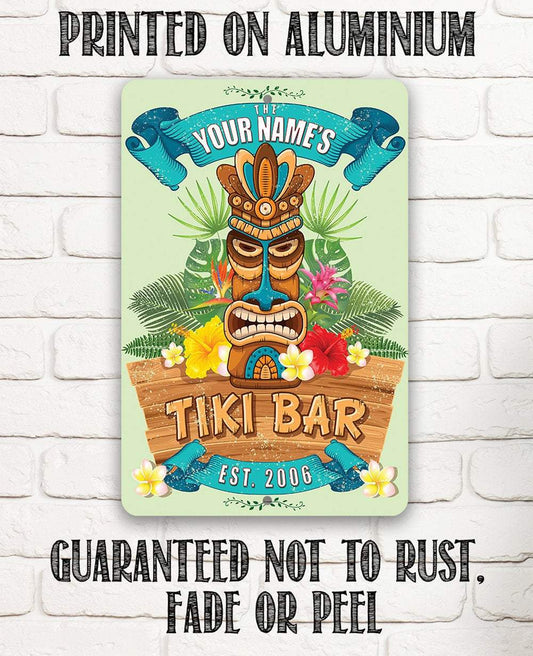 Personalized - Tiki Bar Aloha - Metal Sign