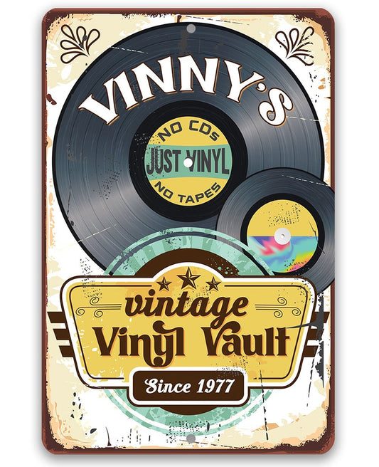 Personalized - Vintage Vinyl Vault - Metal Sign