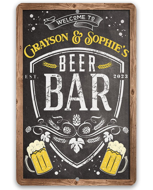 Personalized - Welcome To Beer Bar - Metal Sign
